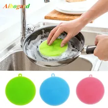 1PC Magic Silicone Dish Brush Durable Bowl Cleaning Brushes Scouring Pad Pot Pan Wash Cloth Cleaning Kitchen Accessories 5 Color