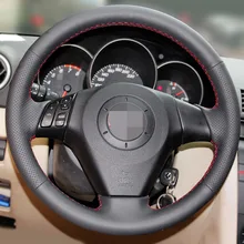 Black Artificial Leather Car Steering Wheel Cover for Old Mazda 3 Mazda 5 Mazda 6 2003-2009