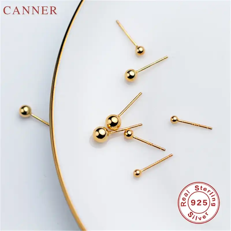 Золотой цветной шарик серьги гвоздики для женщин девочек мини 925 стерлингового серебра серьги 2019 украшения для ушного пирсинга милые серьг...