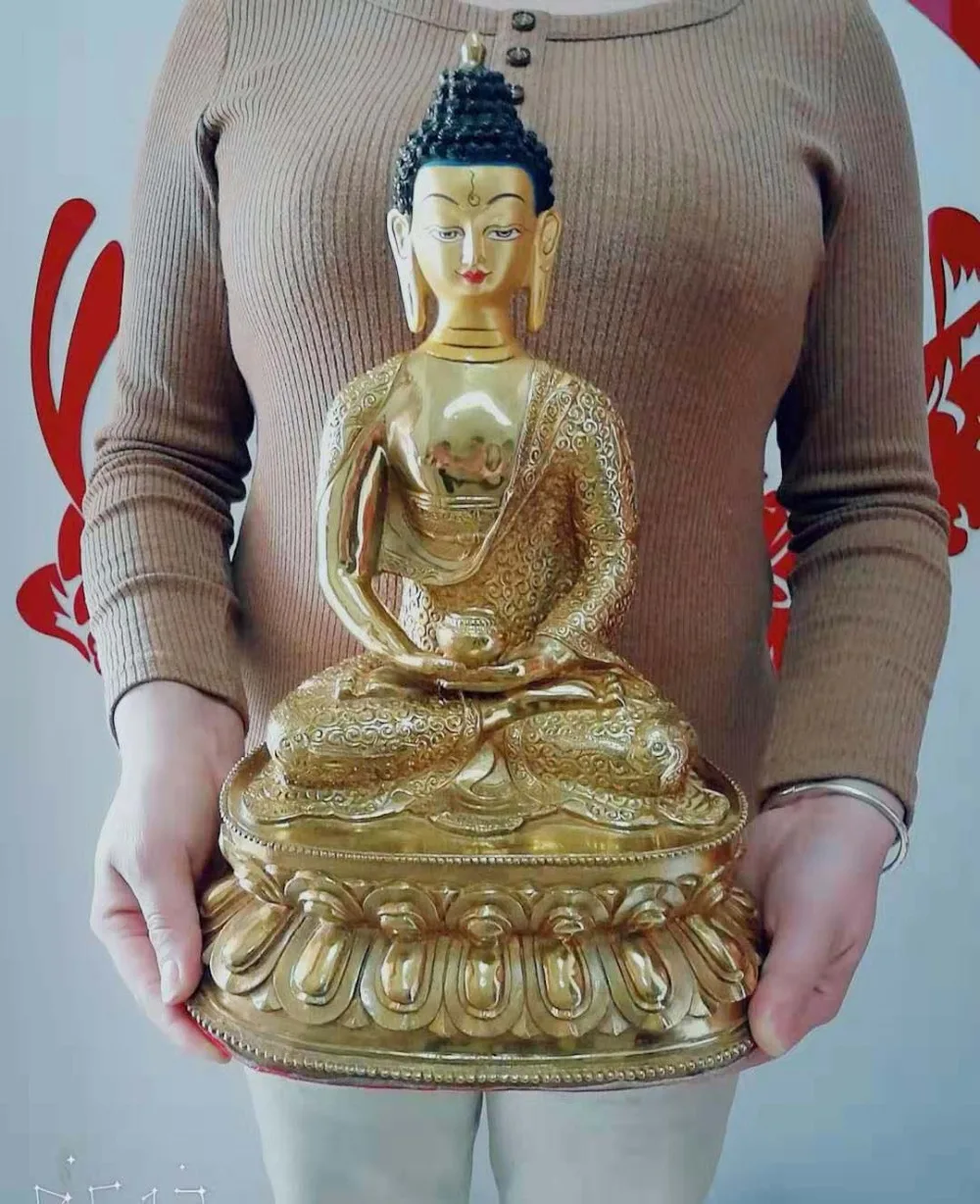 High grade Buddha statue 34CM large HOME Talisman efficacious