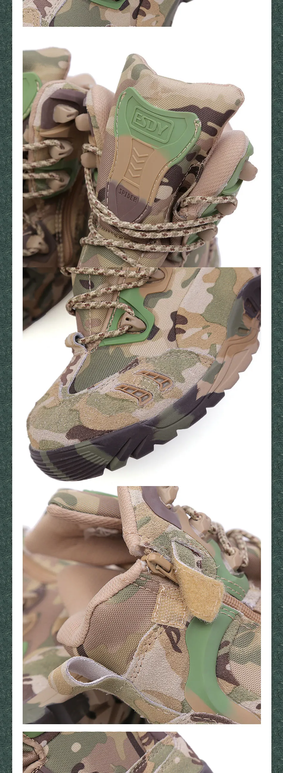 Высокое качество; коллекция года; Уличная обувь ESDY 6,0; Тактические армейские ботинки в стиле пустыни с пауком; мужская специальная камуфляжная походная обувь; треккинговые ботинки на шнуровке; размеры 39-45
