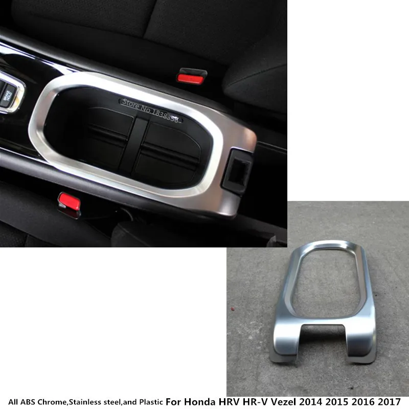 Автомобильная отделка ABS лампа центральная консоль средняя чашка передач подлокотник коробка держатель рамка панель для Honda HR-V HRV Vezel