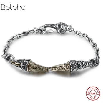 

Men's bracelet sterling silver 925 Thai silver men's bracelet Charm bracelet birthday high jewelry Domineering Father's Day Gift