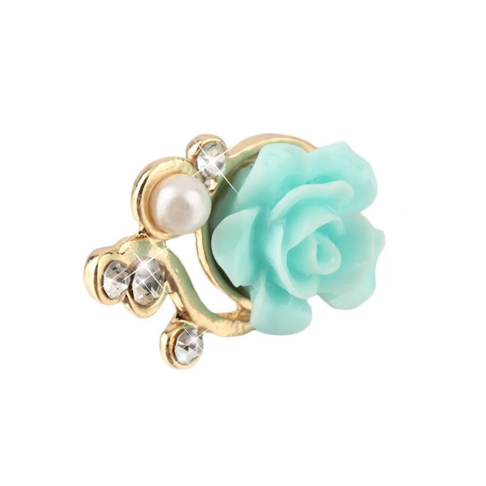 ONLENY Universal Rose Flower Anti Dust Plug For 3.5mm Mobile Phone Accessories Headphone 3D Crystal Bead Pear For iPhone 5 5s 6