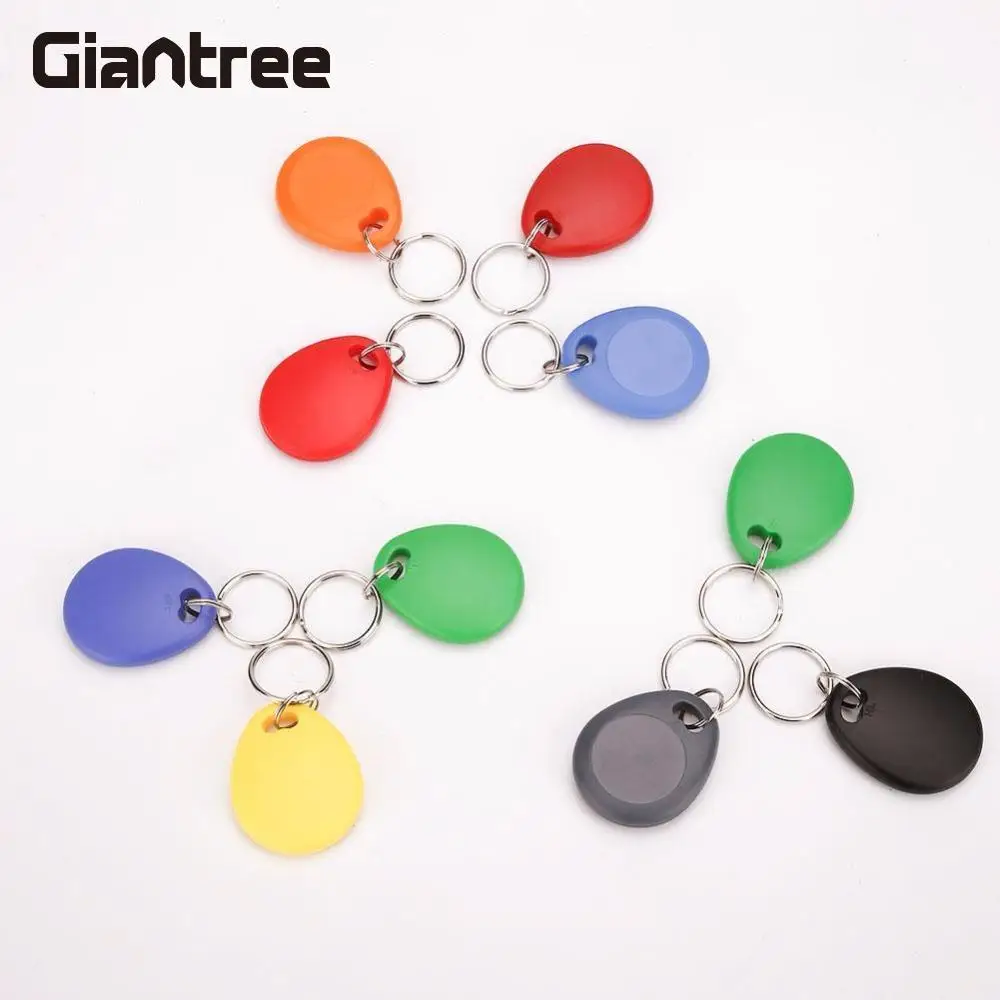 

Giantree Colorful 10PCS Copy Rewritable ID Keyfob Card Timecard RFID Tag Key Fob Keyfobs Keychain Ring Token Access Card
