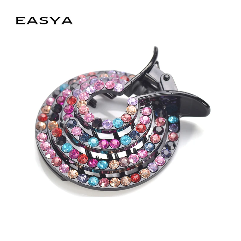 

EASYA New Design Nest Expanding Hair Bun Holders Fashion Women Rhinestone Hair Clips Claws Girls Hairpin Ponytail Hairwear