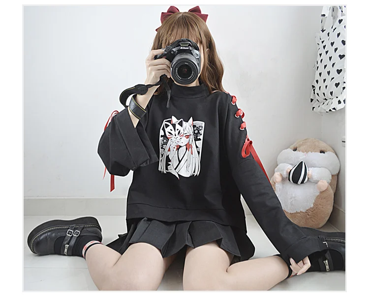 Стильная японская крутая Одежда для девочек; Новинка года; стильная короткая одежда с темным ремнем в древнем стиле; Красивая MY-T3