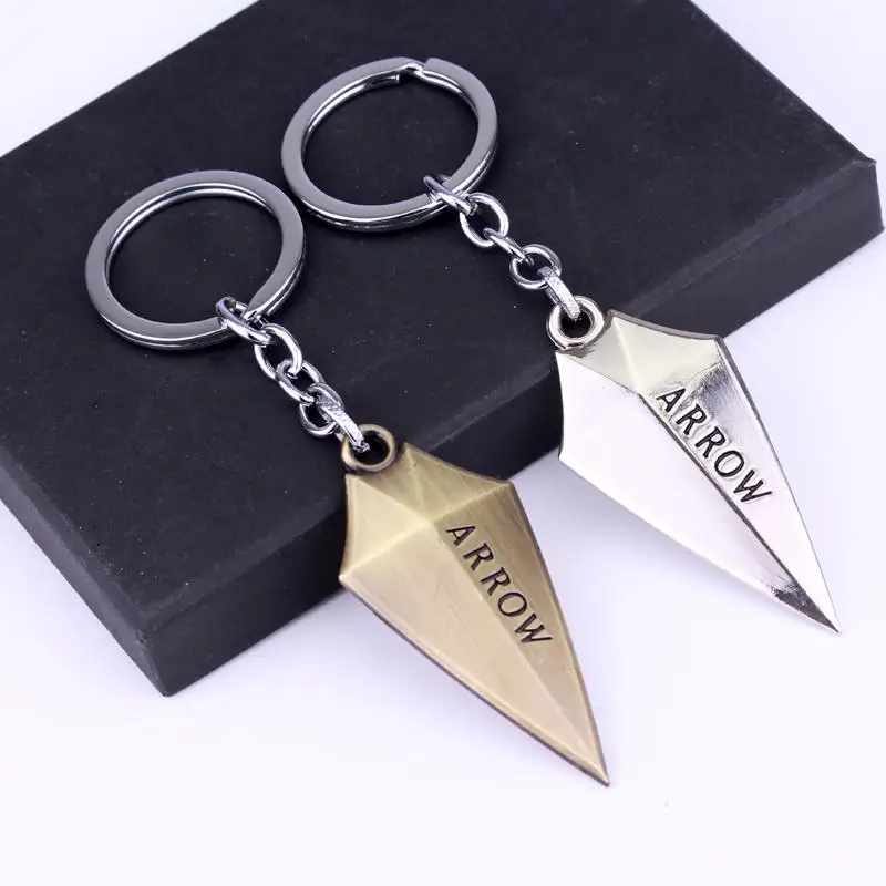 

MQCHUN Hot Movie Jewelry Surrouding The Superhero Green Arrow Keychain Pendant Necklace Cosplay Key Chain Keyring Men Gift