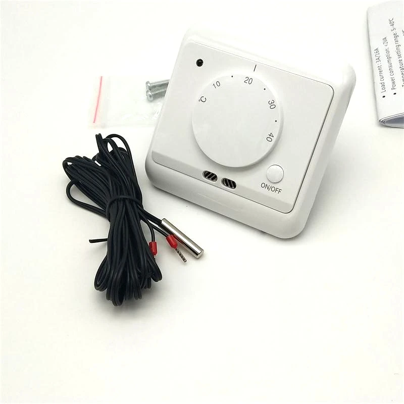 

ME720D 220V 16A Electric Heating Warm Floor Thermostat Rotary Switch Two Sensors Manual Control Temperature Regulator
