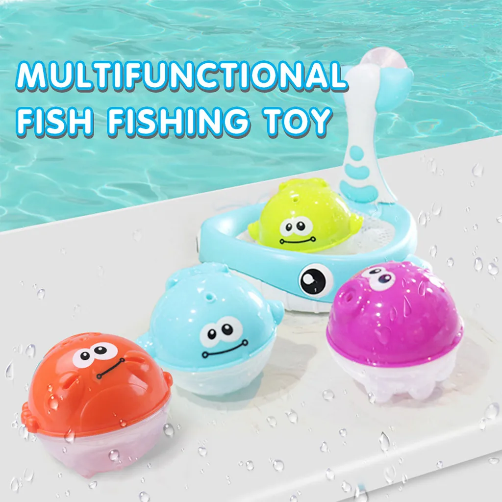 Милые Животные игрушки для плавания купания плавающей мягкий резиновый Животные воды игрушка для ванны брызгается ложка-сеть 1 комплект A503
