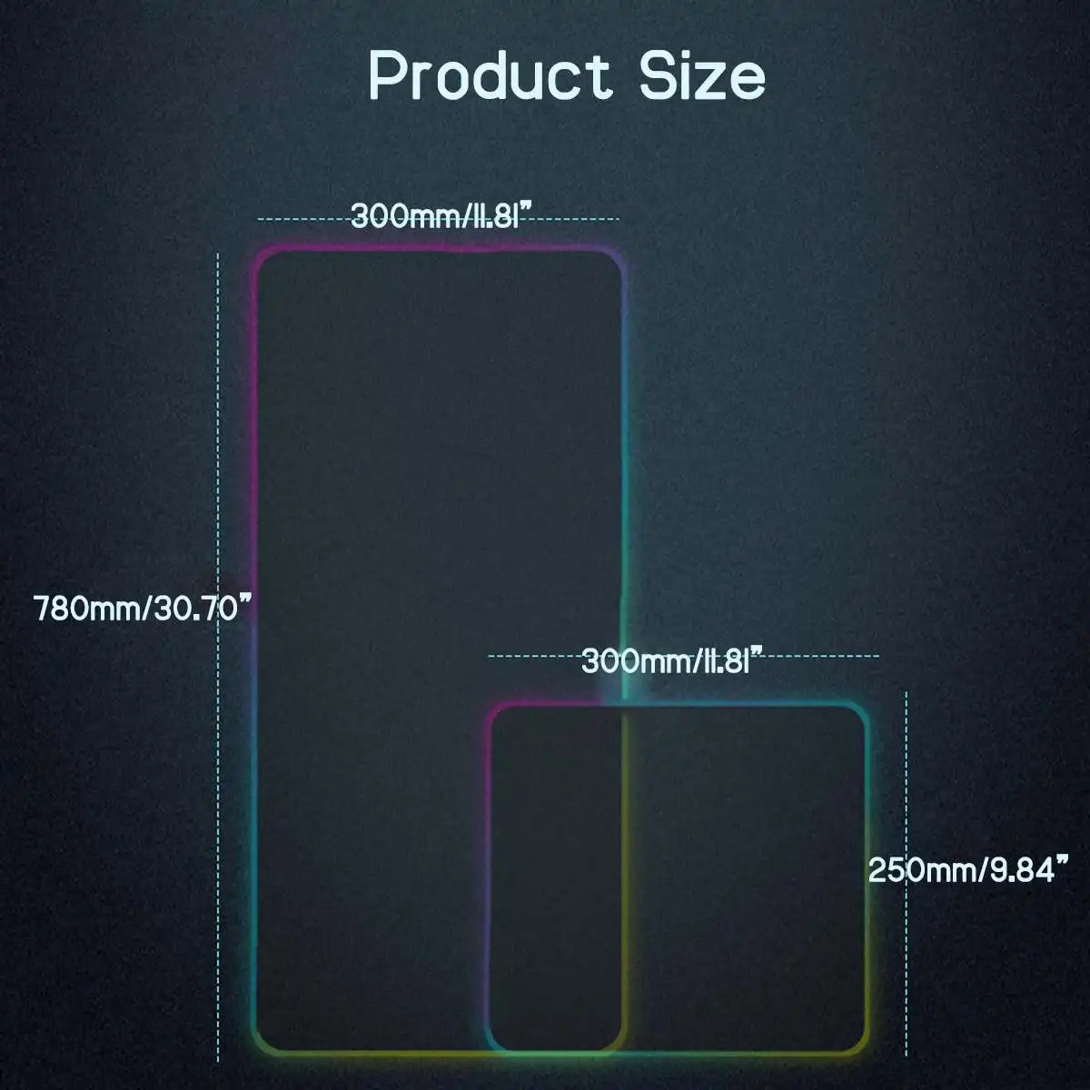 Большой RGB светодиодный игровой коврик для мыши геймерский коврик для мыши светодиодный светильник с подсветкой USB Проводная цветная светящаяся Нескользящая мышь