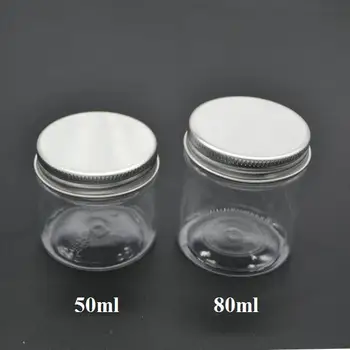 

50/80ml(g) 30pcs/lot aluminum cover packing box,cosmetics / facial mask PET plastic jar