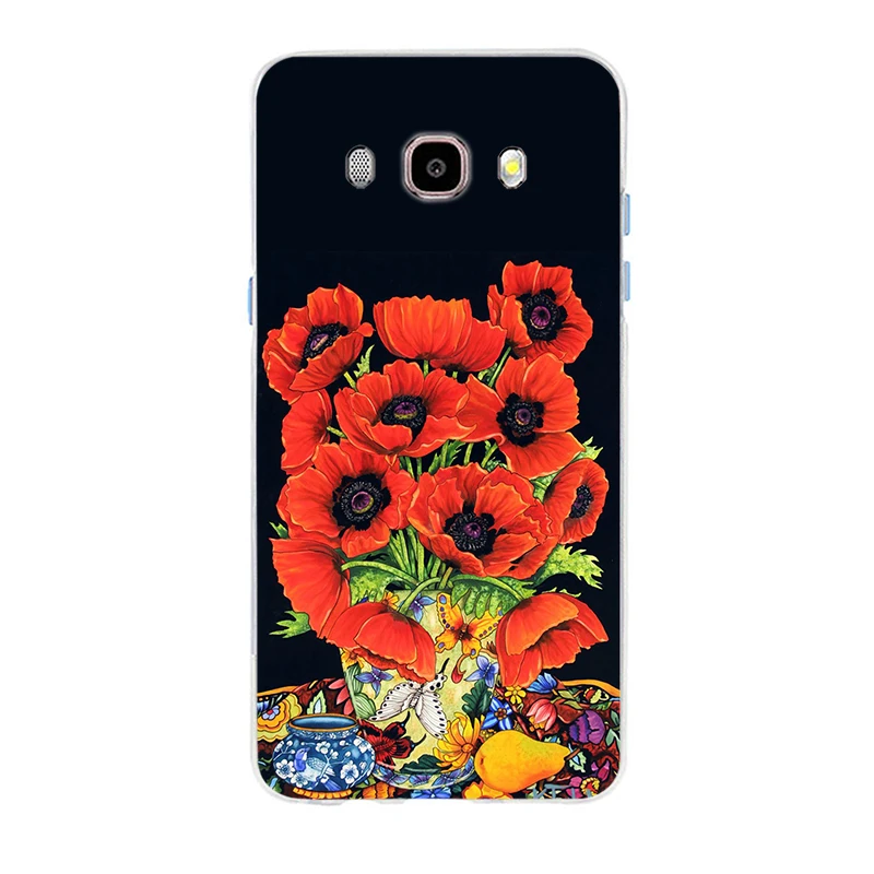 Мягкий силиконовый чехол из ТПУ с красным маком для Samsung Galaxy S6 Edge S6Plus A7 S7edge S8 S9 Plus A5