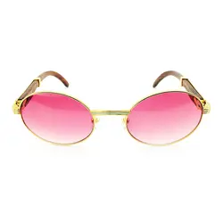 Розовый круглые солнцезащитные очки для Для мужчин Дерево Картер очки кадр Брендовая Дизайнерская обувь солнцезащитных очков Для мужчин s
