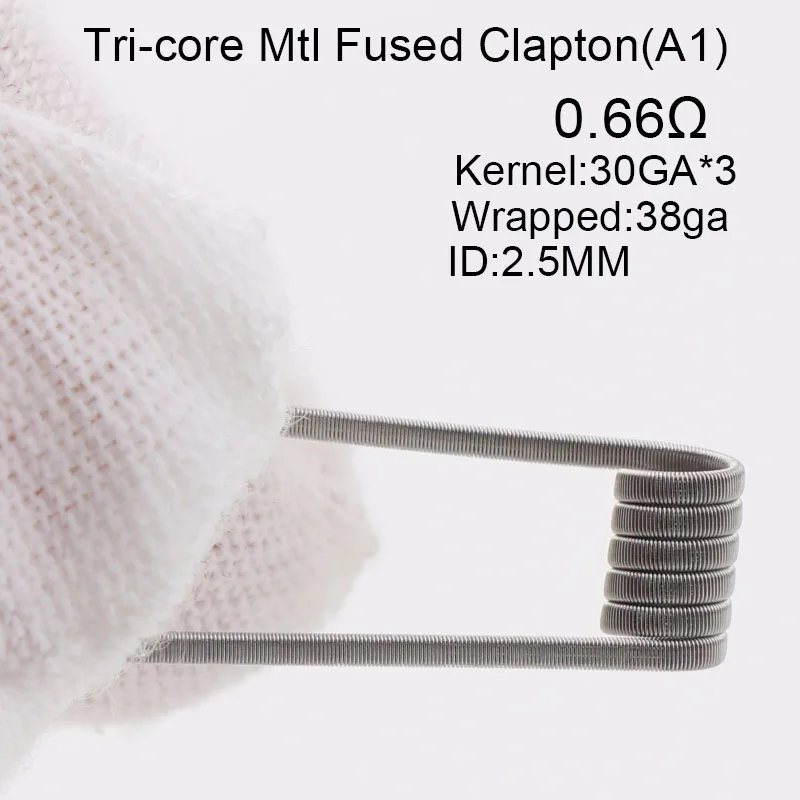 50/100 шт XFKM тончайший MTL Fused Clapton с сопротивлением готовые катушки A1 SS316 Ni80 для MTL вейпер RDA RTA танк-Атомайзеры высокое сопротивление