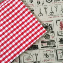 Новинка 160*50 см красная клетчатая Печать Хлопок Ткань четверть комплект Telas DIY лоскутное одеяло кукла шитье ДЕТСКИЕ Текстильные постельные принадлежности