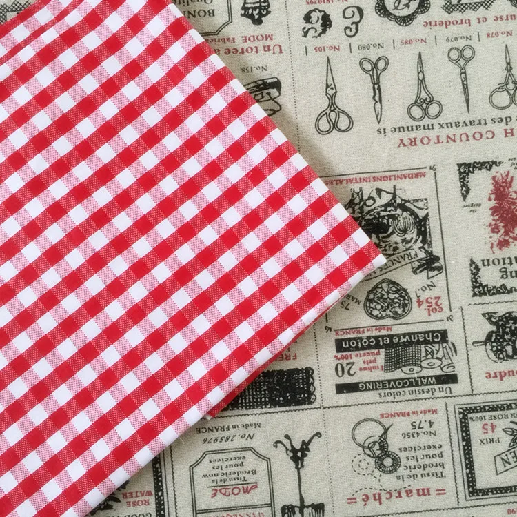 

Newest 160 * 50cm red plaid Print Cotton Fabric Quarter Bundle Telas DIY Patchwork Quilt Doll Sewing Baby Textile Bedding