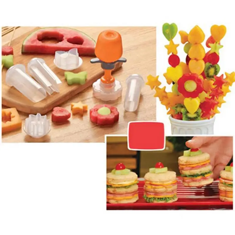 

Vegetable Carving Pop Fruit Shape Cutter Fruit Mold Cake Decoration Flowers Mounted Mould Kitchen Gadgets Vegetable Tools