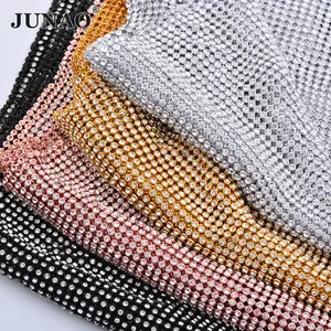 Image 1 - JUNAO 45*120 см блестящая прозрачная Серебряная фотоблестящая лента стеклянная фотоблестящая металлическая отделка для платья