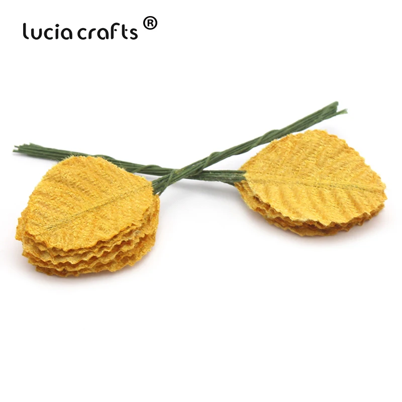 Lucia crafts 50 шт/100 шт искусственные листья флорист Сделай Сам домашний венок для вечеринок Свадебный декор Скрапбукинг Ремесло поддельные цветы A0703