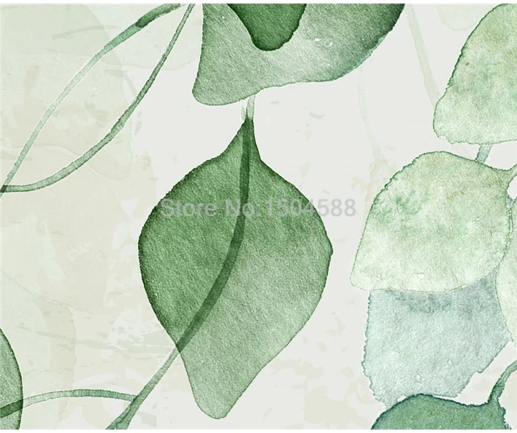 papel de parede moderno com folhas pintada sala de pintura de parede