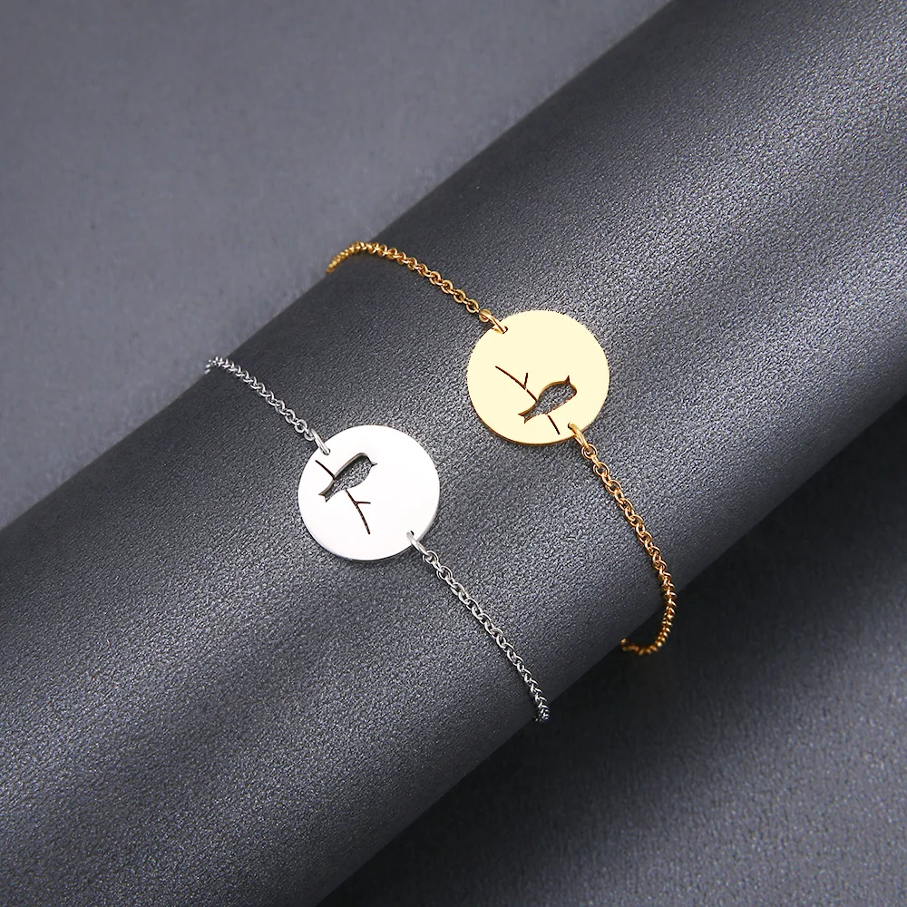 Hibobi Bracelet Stainless Steel Femme Jewelry Bird Charm Bracelets For Women Donot Fade Valentine's Day Bangles Gift (3)