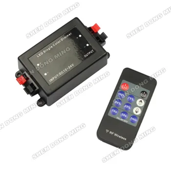 

Free Shipping LED Single Color Dimmer LED Wireless Controller 8A 192W DC12V-24V RF 11key Remote For LED Single Color Strip