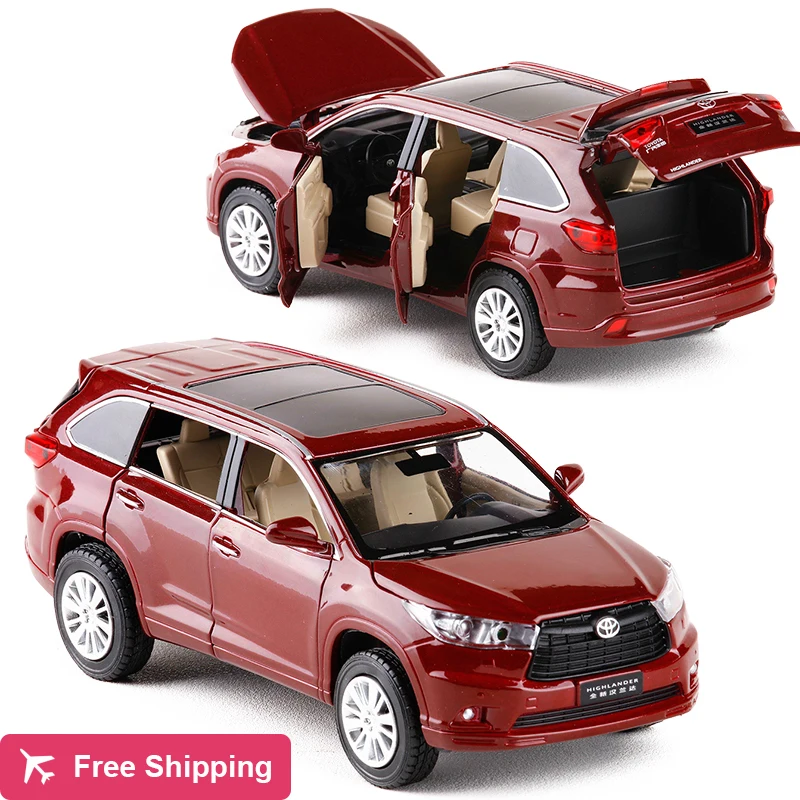 New 132 TOYOTA Highlander Alloy Diecast SUV Car Model Toys For Kids