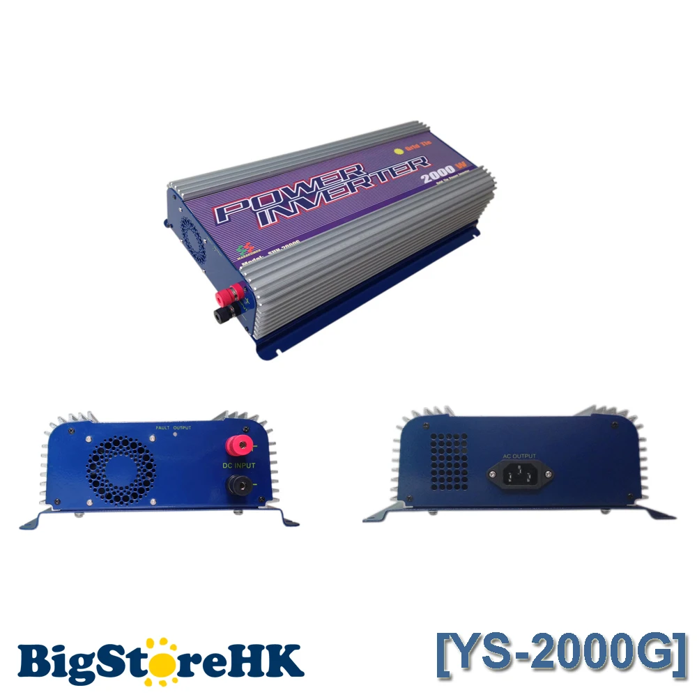 

2000W 110V Output 45V-90VDC MPPT Function Small Pure Sine Wave Grid Tie Inverter PV System SGPV