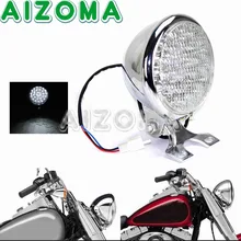 Cromo Ferro Personalizado Motocicleta Bicicleta Farol 5 “De Montagem LEVOU Frente Lâmpada Para Touring Dyna Softail Cafe Racer KZ1000 CB125 CB550