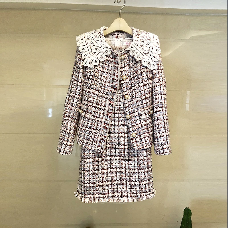 

Dress Suits For Women Runway Luxury Designers Fashion Elegant Office Ladies Business Formal Wear 2 Piece Set Autumn Winter 2019