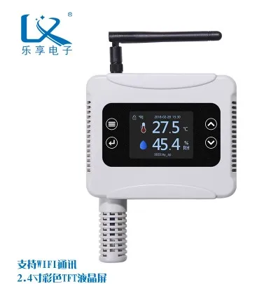 

FREE SHIPPING WF7005 Color screen display temperature sensor network temperature and humidity transmitter Ethernet temperature a