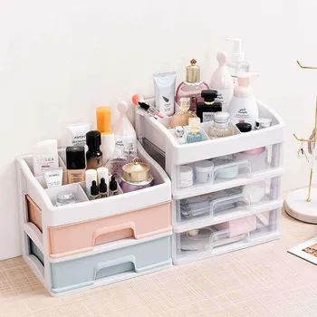 

Multifunction Transparent Desktop Thickened Jewelry Organizer Quality Plastic Cosmetic Storage Box Eco-Friendly Receiving Drawer