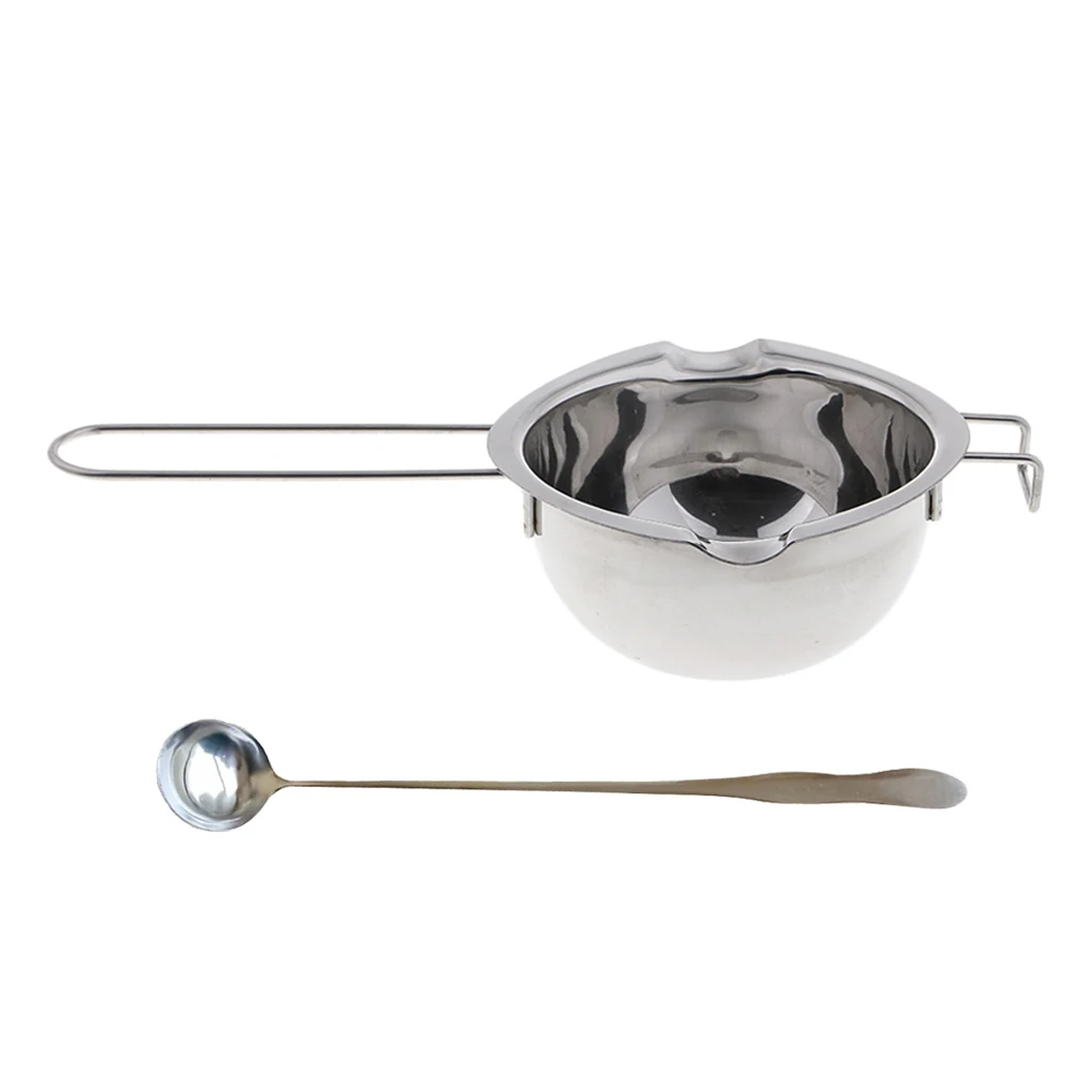Stainless Steel Long Handle Wax Melting Pot & Long Spoon Candle Wax Mixing Stirring Spoon Soap Base Candle Making Tools Set