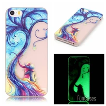 Nueva moda luminoso noche Slim teléfono Carcasas para Apple iPhone 5 5S 5g fluorescencia suave TPU silicona contraportada piel