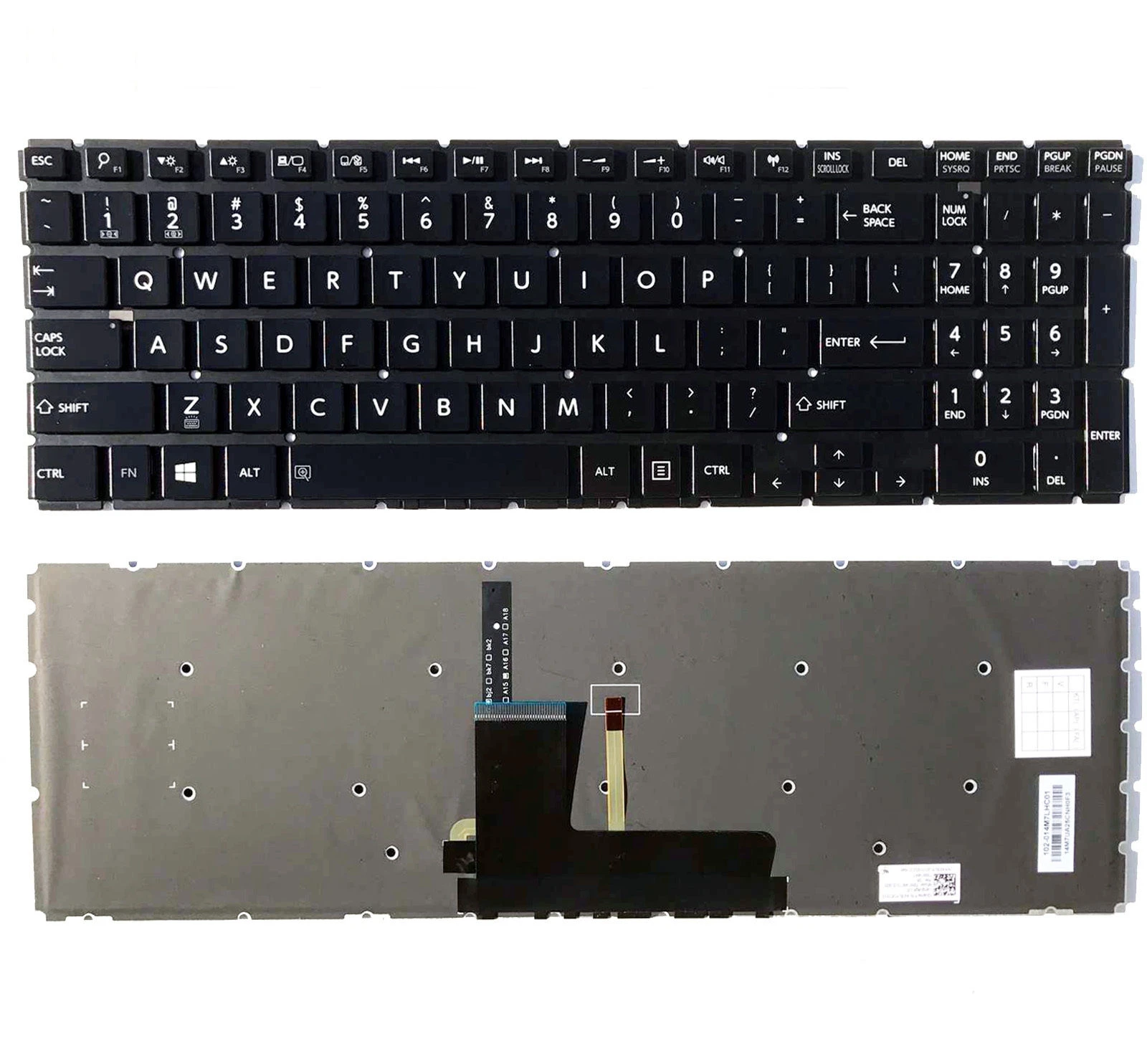 Новинка клавиатура с подсветкой для Toshiba радиус P55W-B P55W-B5220 P55W-B5224 Черный