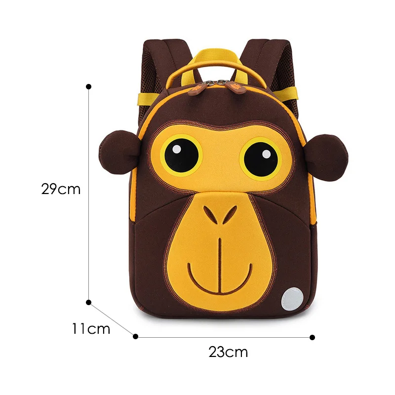 Модный детский рюкзак для мальчиков с 3D медведем, школьные сумки с милыми животными, дизайнерские Водонепроницаемые Детские рюкзаки для девочек, детская сумка Escolares - Цвет: Monkey