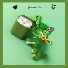 Роскошный милый мультяшный брелок с динозавром из мультфильма, силиконовый Bluetooth беспроводной Чехол для наушников для Apple AirPods 1 2, сумка для гарнитуры