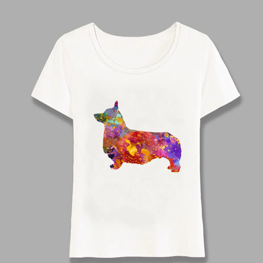 

Corgi Head Floral Crown Dog Breed Gifts For Welsh Corgis T Shirt Fashion Women T-Shirt Casual Tees Tops Ladies T-Shirt Harajuku