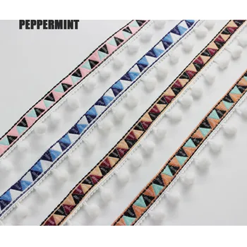 

3yards/lot Ball Trim Fringed Lace 3.5cm Drop Embroidery Lace Fringe Ribbons DIY Sewing Handmade Accessory