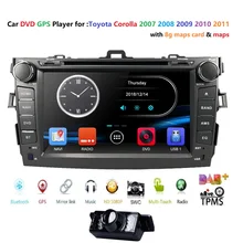 " Авто Аудио для Toyota Corolla 2007-2011 2DIN автомобильный стерео gps головное устройство dvd-плеер Bluetooth SWC MirrorLink DAB+ DVBT RDS CAM