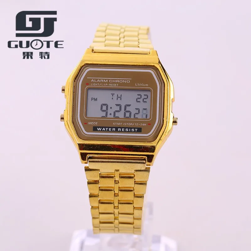 

Reloj hombre fashion electronic watch luxury brand digital wrist watch men Gold stainless steel LED watches relogio masculino