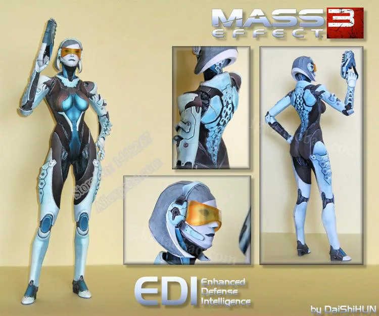 Mass Effect 3 EDI игра персонаж роль 3D бумажная модель DIY 44 см