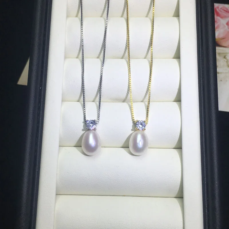 ZHBORUINI Necklace Pearl Jewelry Natural Freshwater Pearls Zircon Pendants 925 Sterling Silver Jewelry For Women Gift pendant necklace silver necklace