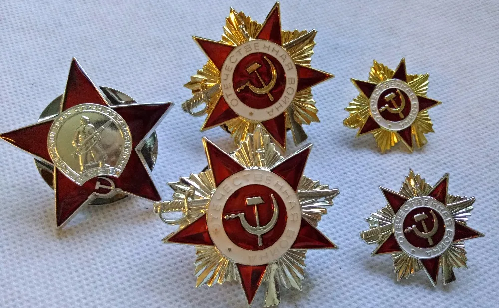 

5 PCS SET of Soviet WW2 Orders (Medals) Pin Badge COPY USSR RUSSIA UNION Moscow Kiev US