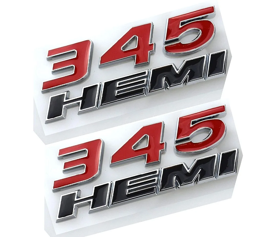2pcs Red HEMI Emblem Decal Badge Sticker Fit For Dodge Car Model