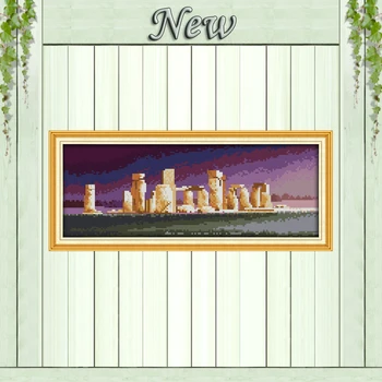 

Stonehenge in England scenery Decor paintings counted print on canvas DMC 11CT 14CT kits Cross Stitch embroidery needlework Sets