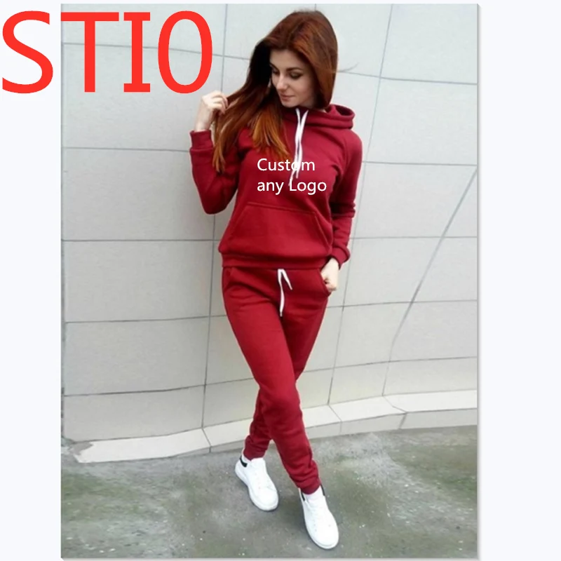 

STI0 Women Print any Logo Track suits Women Two Pieces Set Women Office Lady Loose Casual Women Sports Suit Large Size