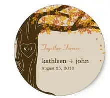 1.5inch Oak Tree Fall Wedding Favor Sticker