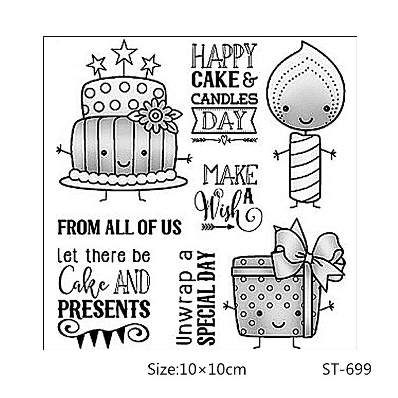 

Birthday cake and candle Clear Stamp for Scrapbooking Rubber Stamp Seal Paper Craft Clear Stamps Card Making